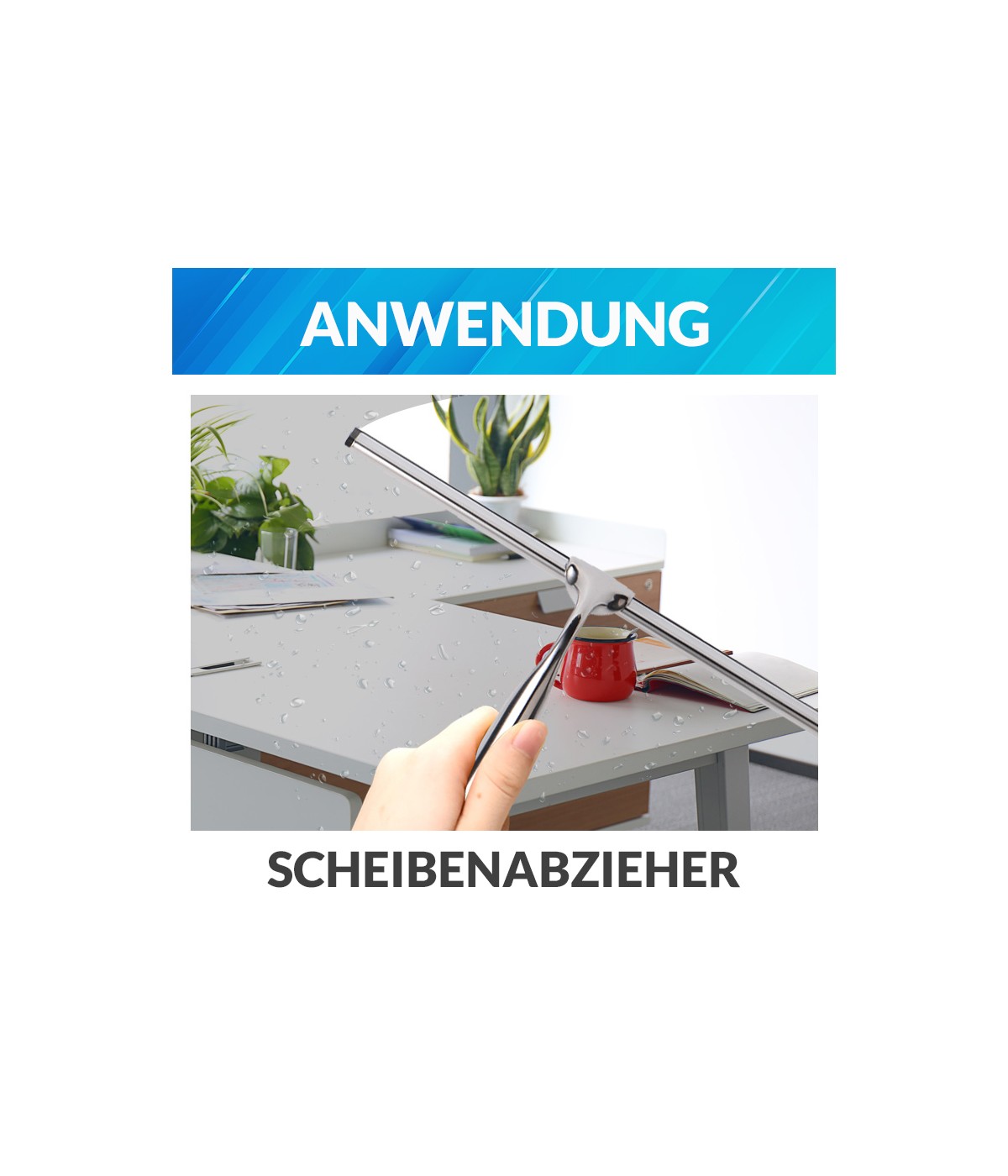 Glaswischer Badwischer, Edelstahl Duschabzieher Silikon-Wasserabstreifer | Abzieher Für Fensterscheiben & Duschkabinen | Chrom