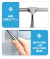 Glaswischer Badwischer, Edelstahl Duschabzieher Silikon-Wasserabstreifer | Abzieher Für Fensterscheiben & Duschkabinen | Schwarz