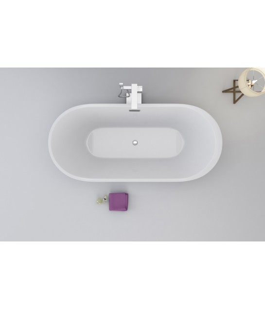 Freistehende Badewanne Oval 170x80 RENOZ MONOLITH ACRYL Ablaufgarnitur CLICK CLACK GRATIS !