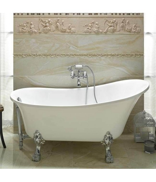 RETRO Freistehende Badewanne Oval 160x70 Barbados Ablaufgarnitur CLICK CLACK GRATIS !