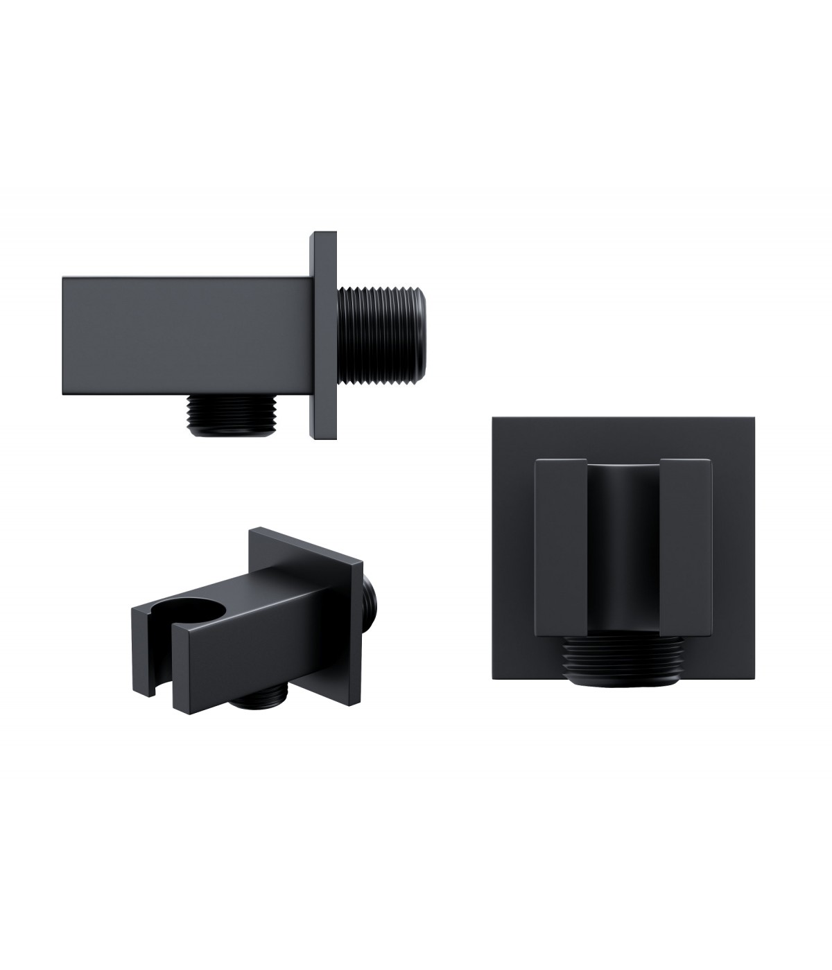 Duschsystem Unterputz Armatur Set ADOUR Schwarz Thermostatisch