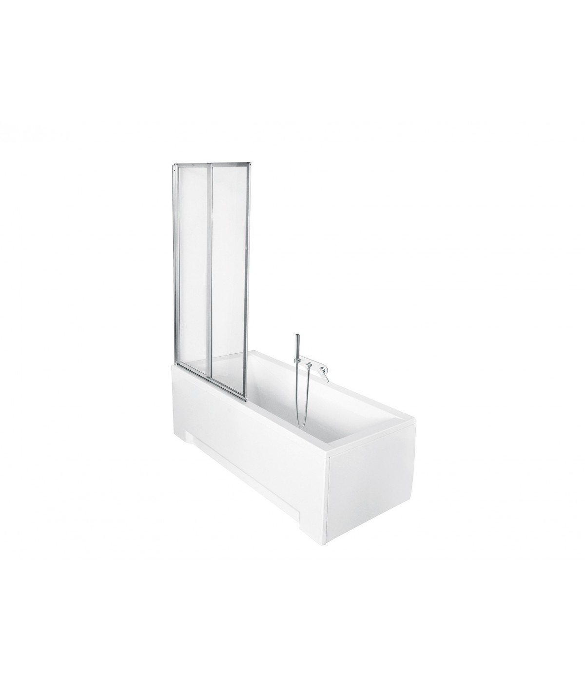 Badewannenabtrennung 2-teilig 80x140 AMBITION PREMIUM 2 Glas 4 mm