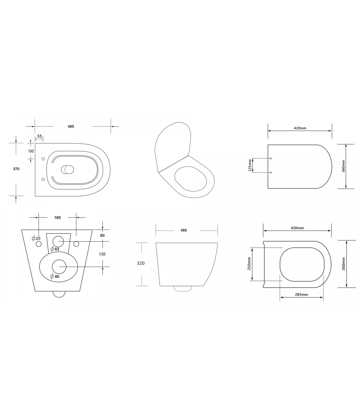 SET: WC-Vorwandelement C201 + WC-Toilette SLIM Soft-Close Desna Weiß + Schallschutzmatte + WC-Betätigungsplatte Gold