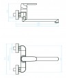 Küchenarmatur Wandmontage DIMA Chrom Küchenmischer
