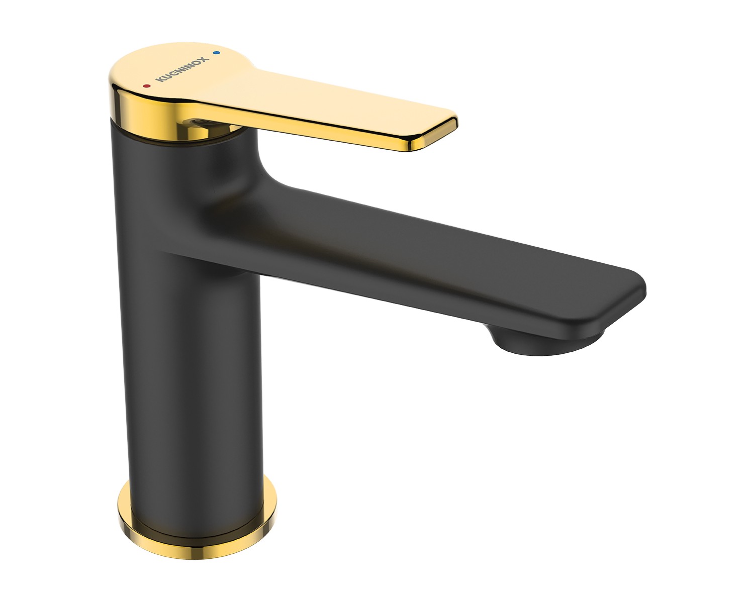 Waschtischarmatur Kleine ALANIS Schwarz-Gold Badarmatur Waschtischbatterie + Click-Clack