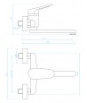 Küchenarmatur Wandmontage ORIS Chrom Küchenmischer