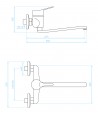 Küchenarmatur Wandmontage TIBI Chrom Küchenmischer