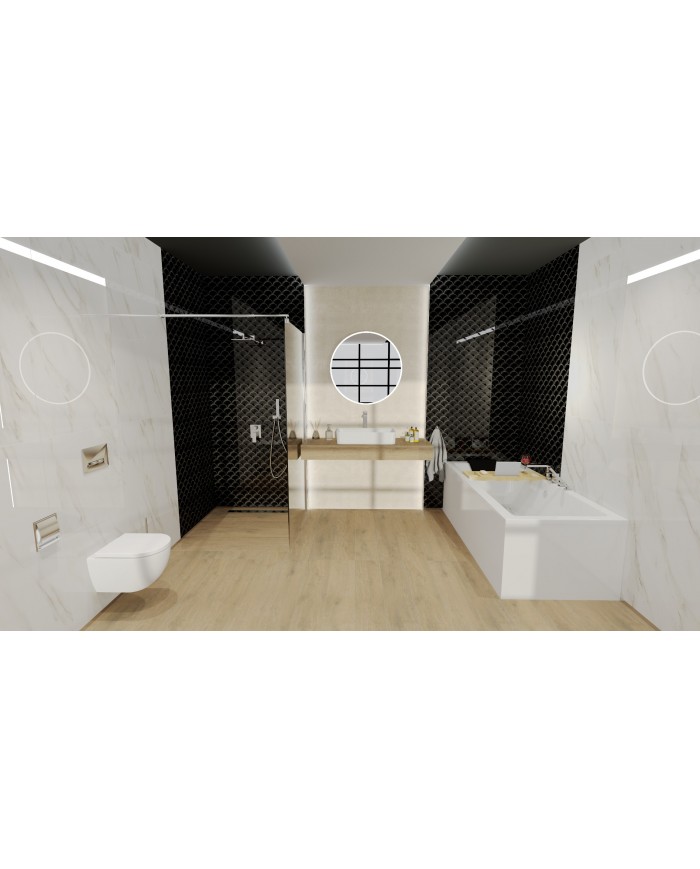 Walk In Dusche 80x195 KETIL Transparent Nano Glas 8 mm | Glaswand Duschkabine