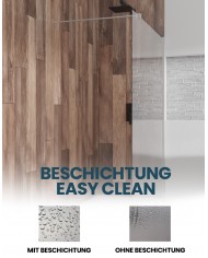 Walk In Dusche 80x195 KETIL Transparent Nano Glas 8 mm | Glaswand Duschkabine