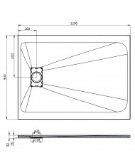 DUSCHWANNE RECHTECK 120x90 VIDAR SCHWARZ Steinoptik, Ablaufgarnitur GRATIS !