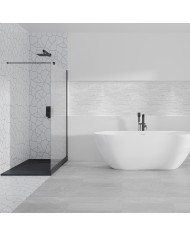 DUSCHWANNE RECHTECK 170x90 VIDAR SCHWARZ Steinoptik, Ablaufgarnitur GRATIS !