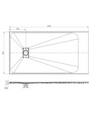 DUSCHWANNE RECHTECK 170x90 VIDAR SCHWARZ Steinoptik, Ablaufgarnitur GRATIS !
