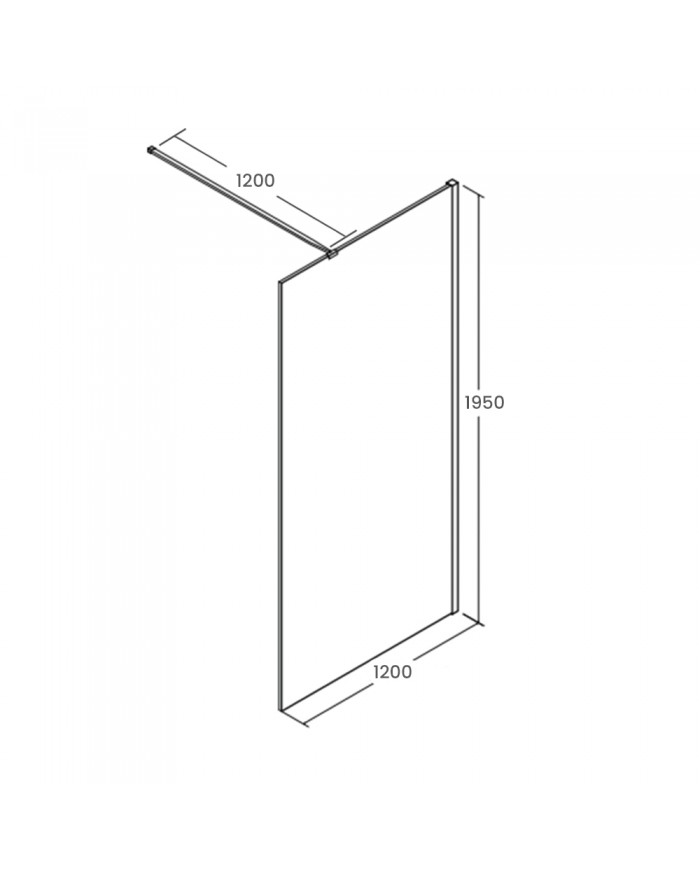 Walk in Duschkabine 120x195 KETIL Transparent Nano Glas 6 mm | Glaswand