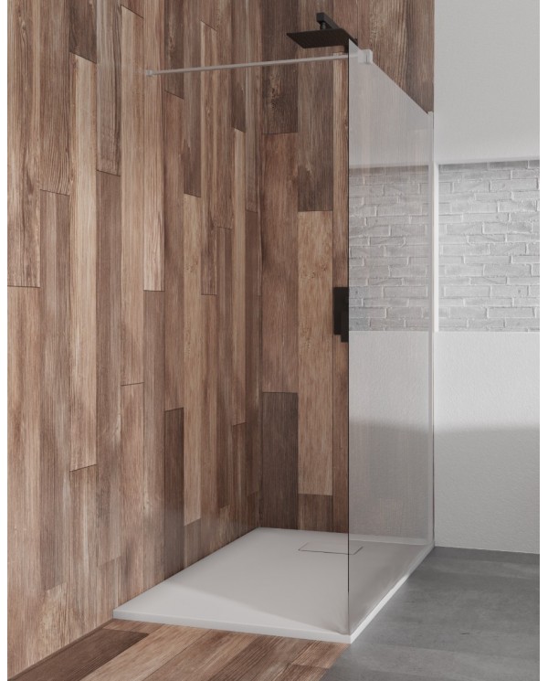 Walk in Duschkabine 140x195 KETIL Transparent Nano Glas 8 mm | Glaswand