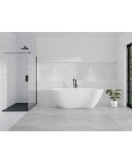 Walk in Duschkabine 100x195 KETIL SCHWARZ Transparent Nano Glas 8 mm | Glaswand