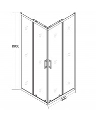 Duschkabine HELA Transparent Glas 90x90 190 cm Quadratisch