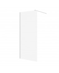 SET: WALK-IN KETIL + DUSCHWANNE VIDAR 80x80 198 cm - Quadratisch Steinoptik SMC Weiß Transparent Nano Glas | Glaswand
