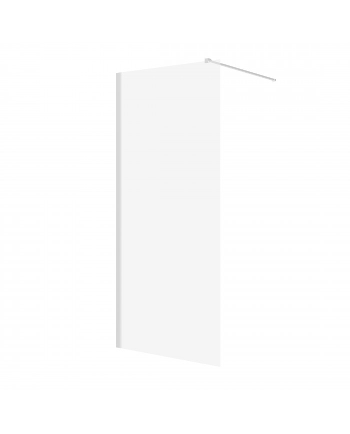 SET: WALK-IN KETIL + DUSCHWANNE VIDAR 90x90 198 cm - Quadratisch Steinoptik SMC Weiß Transparent Nano Glas | Glaswand