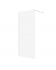 SET: WALK-IN KETIL + DUSCHWANNE VIDAR 80x120 198 cm - Rechteck Steinoptik SMC Weiß Transparent Nano Glas | Glaswand