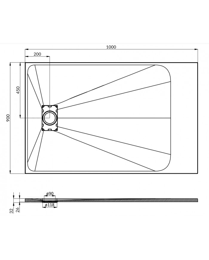 SET: WALK-IN KETIL + DUSCHWANNE VIDAR 90x100 198 cm - Rechteck Steinoptik SMC Weiß Transparent Nano Glas | Glaswand