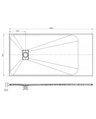 SET: WALK-IN KETIL + DUSCHWANNE VIDAR 90x180 198 cm - Rechteck Steinoptik SMC Weiß Transparent Nano Glas | Glaswand