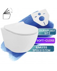 WC-Toilette: Schüssel ROLO Schwarz mit Klosettsitz Slim Soft-Close