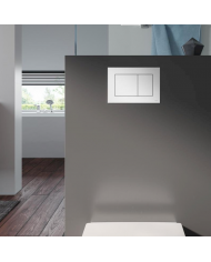 WC SET: Vorwandelement TECEbase + Toilette Rolo Weiß + Schallschutzmatte + Betätigungsplatte in Weiß