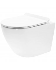 WC SET: Vorwandelement TECEbase + Toilette Rolo Weiß + Schallschutzmatte + Betätigungsplatte in Weiß