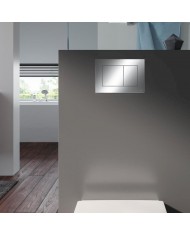 WC SET: Vorwandelement TECEbase + Toilette Rolo Weiß + Schallschutzmatte + Betätigungsplatte in Chrom