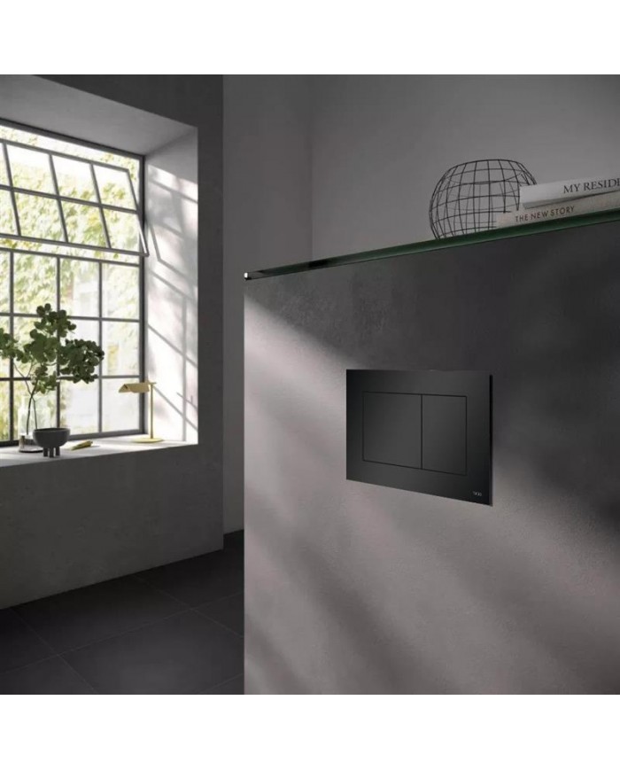 WC SET: Vorwandelement TECEbase + Toilette Rolo Weiß + Schallschutzmatte + Betätigungsplatte in Schwarz