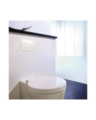 WC SET: Vorwandelement TECEbase + Toilette Rolo Schwarz + Schallschutzmatte + Betätigungsplatte in Weiß