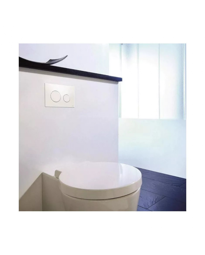 WC SET: Vorwandelement TECEbase + Toilette Rolo Weiß + Schallschutzmatte + Betätigungsplatte in Weiß