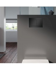 WC SET: Vorwandelement TECEbase + Toilette Rolo Schwarz + Schallschutzmatte + Betätigungsplatte in Schwarz