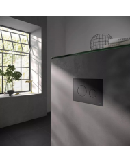 WC SET: Vorwandelement TECEbase + Toilette Rolo Schwarz + Schallschutzmatte + Betätigungsplatte in Schwarz