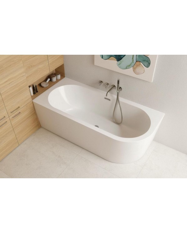 Freistehende Eckbadewannne Badewanne ALVA 170x80 Links Acryl Ablauf VIEGA Click-Clack GRATIS !