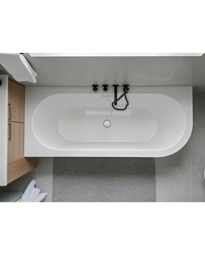 Freistehende Eckbadewannne Badewanne ALVA 170x80 Links Acryl Ablauf VIEGA Click-Clack GRATIS !