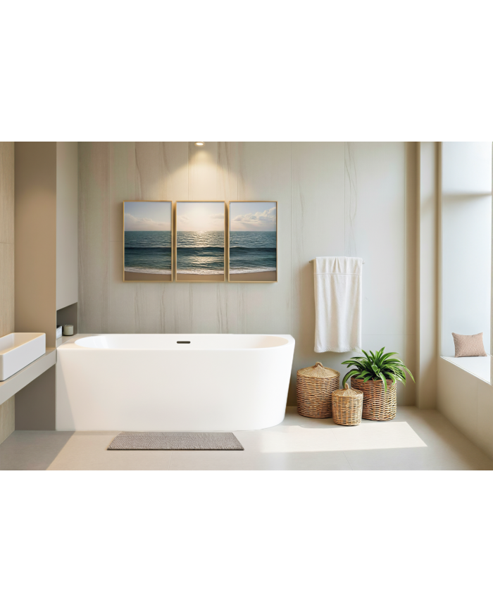 Freistehende Eckbadewannne Badewanne ALVA 170x80 Links Acryl Ablauf VIEGA Click-Clack GRATIS !