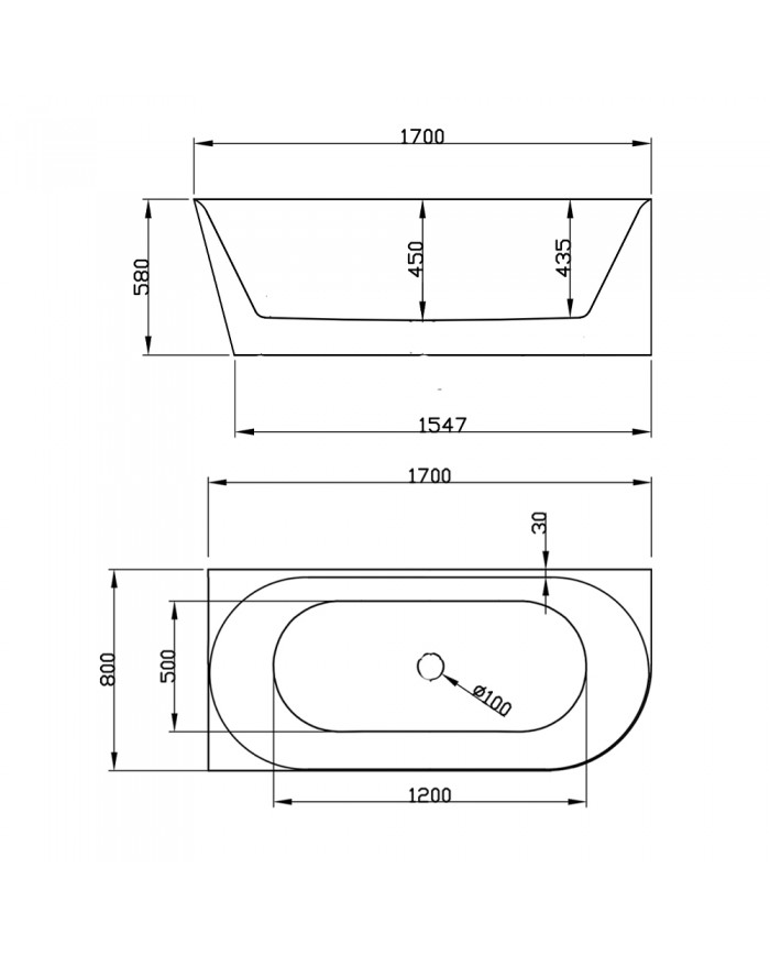 Freistehende Eckbadewannne Badewanne ALVA 170x80 Links Acryl Ablauf Click-Clack GRATIS !