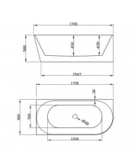 Freistehende Eckbadewannne Badewanne ALVA 170x80 Links Acryl Ablauf Click-Clack GRATIS !