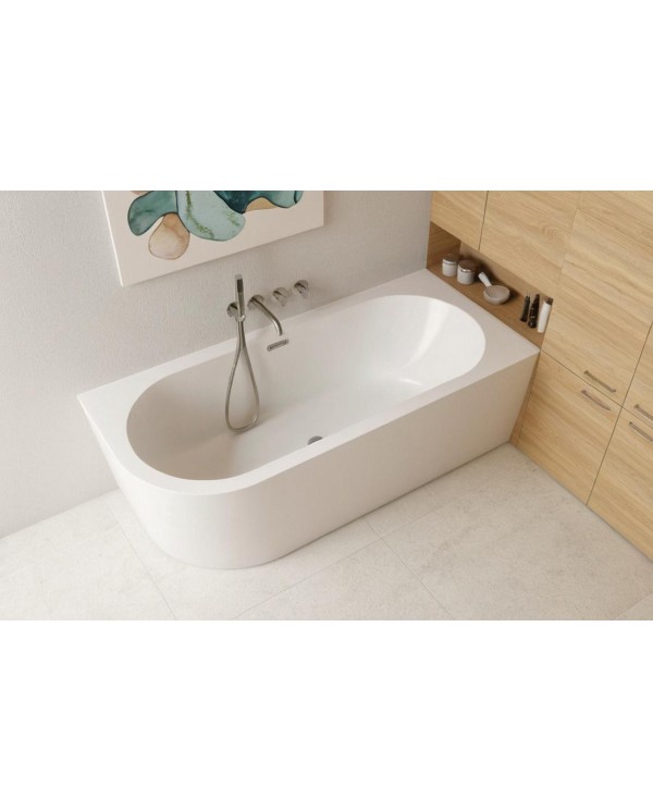 Freistehende Eckbadewannne Badewanne ALVA 170x80 Rechts Acryl Ablauf VIEGA Click-Clack GRATIS !