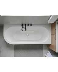 Freistehende Eckbadewannne Badewanne ALVA 170x80 Rechts Acryl Ablauf VIEGA Click-Clack GRATIS !
