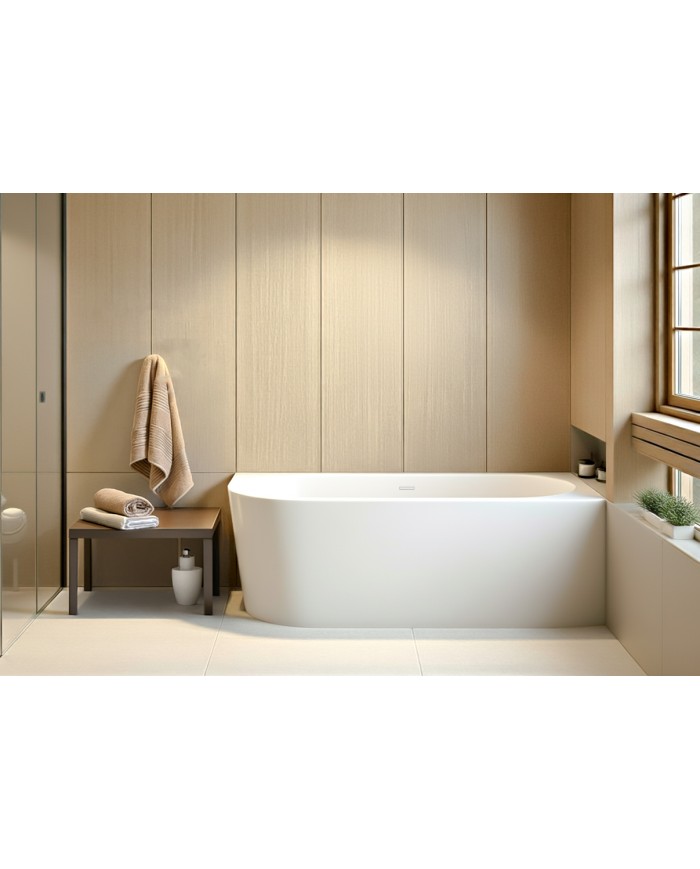 Freistehende Eckbadewannne Badewanne ALVA 170x80 Rechts Acryl Ablauf VIEGA Click-Clack GRATIS !