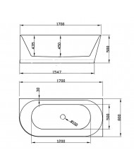 Freistehende Eckbadewannne Badewanne ALVA 170x80 Rechts Acryl Ablauf Click-Clack GRATIS !