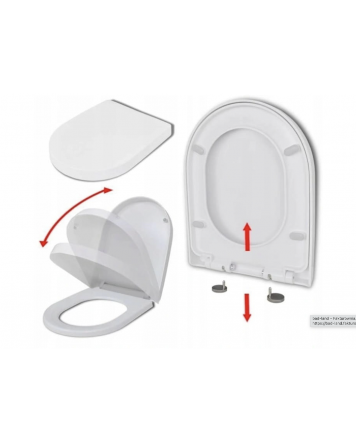 WC-Toilette: Schüssel VIRVEL Weiß mit Klosettsitz Slim Soft-Close Tornado-Spülsystem