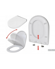 WC-Toilette: Schüssel VIRVEL Weiß mit Klosettsitz Slim Soft-Close Tornado-Spülsystem