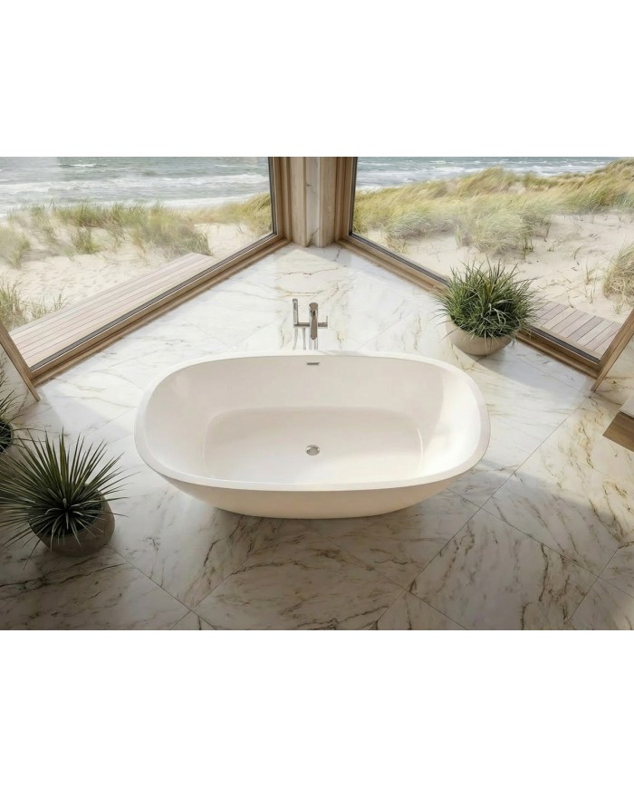 Freistehende Badewanne TOVE 170x80 Acryl Ablauf Click-Clack GRATIS !