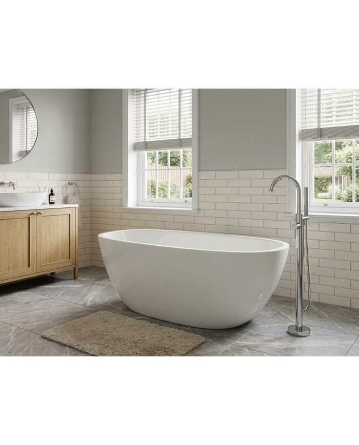 Freistehende Badewanne TOVE 170x80 Acryl Ablauf Click-Clack GRATIS !