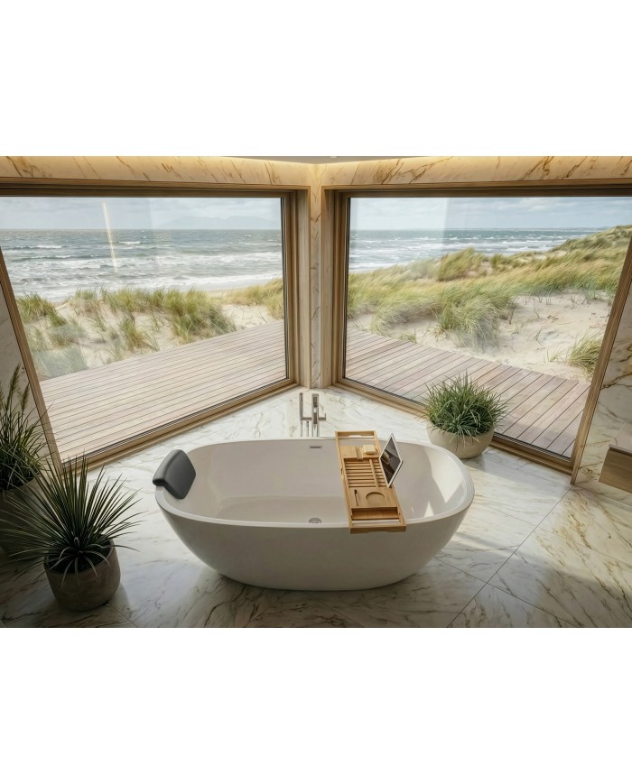 Freistehende Badewanne TOVE 170x80 Acryl Ablauf Click-Clack GRATIS !