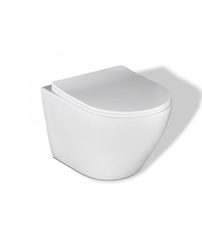 MEGA PACK: Vorwandelement Duofix + Toilette Slim Soft-Close ROLO Weiß + Matte + Wallbox und Platte in Chrom
