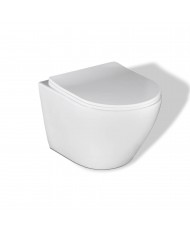 MEGA PACK: Vorwandelement Duofix + Toilette Slim Soft-Close ROLO Weiß + Matte + Wallbox und Platte in Chrom